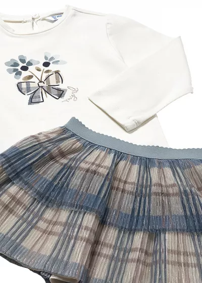 Set 3 piese - Fusta+bluza+cardigan - Mayoral   4 ani