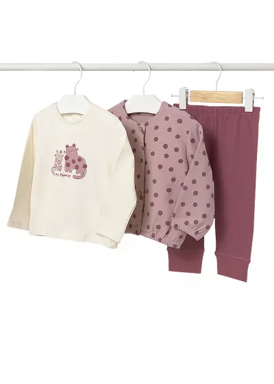 Set 3 piese - Pulover+bluza+colanti - roz - Mayoral 4 ani