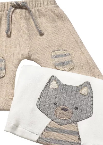 Set 3 piese - Pulover cu gluga+bluza+pantaloni - Mayoral  4-6 luni