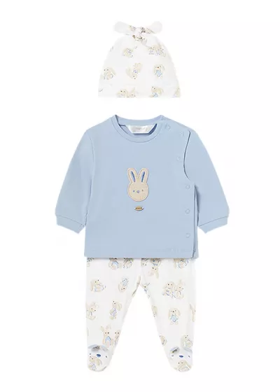 Set 3 piese Iepurasi bleu Better Cotton - Mayoral
