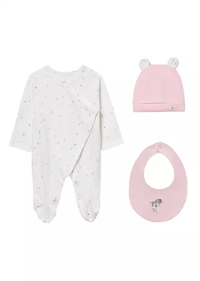 Set 3 piese cadou, unisex - alb/roz - Mayoral