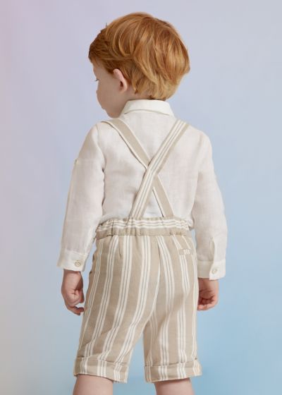 Set 3 piese IN - Camasa eleganta si papionpantaloni scurti cu bretele - Abel & lula 12 luni