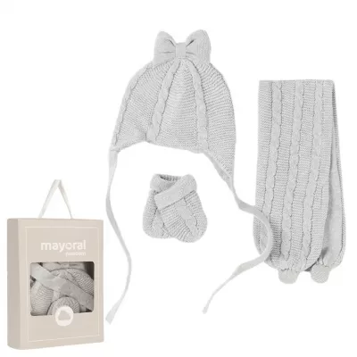 Set 3 piese Perla caciula fular si manusi  - Mayoral     12 luni (80 cm)