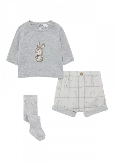 Set 3 piese, pulover + pantaloni scurti + ciorapi - Mayoral