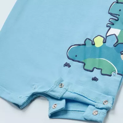 Set 3 salopete  scurte Dino din bumbac sustenabil pentru nou-nascut - Mayoral 6-9 luni