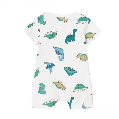 Set 3 salopete  scurte Dino din bumbac sustenabil pentru nou-nascut - Mayoral 6-9 luni