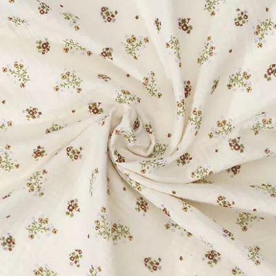 Set 3x batistute muselina Almond, White, Flowers - Buva 