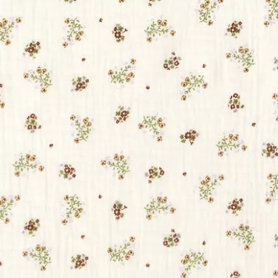 Set 3x batistute muselina Almond, White, Flowers - Buva 