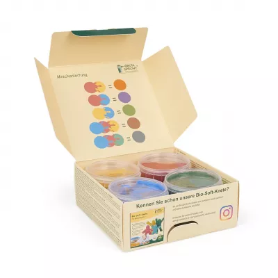Set 4 culori vopsea organica pentru degete, pentru copii, 2 ani+, pentru pictat direct cu palma sau talpa, Gruenspecht 691-00