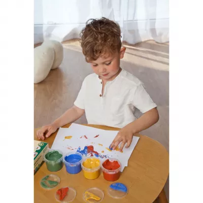 Set 4 culori vopsea organica pentru degete, pentru copii, 2 ani+, pentru pictat direct cu palma sau talpa, Gruenspecht 691-00