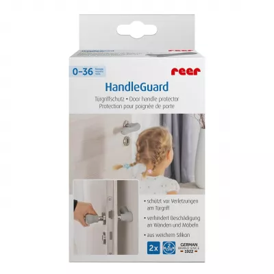 Set 4 protectii clanta usa, din silicon, acoperire completa, Reer HandleGuard 70091