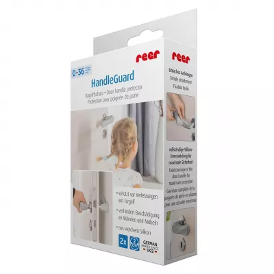 Set 4 protectii clanta usa, din silicon, acoperire completa, Reer HandleGuard 70091