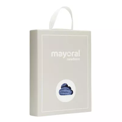 Set Bleu caciula si manusi pentru nou-nascut ECOFRIENDS- Mayoral    6 luni