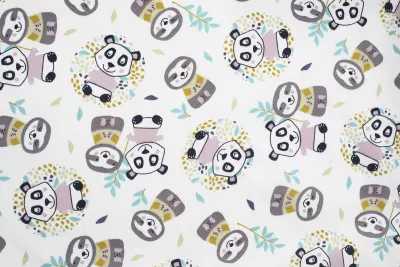 Set cuvertura+ 2 cearceafuri Blush Sloth& Panda