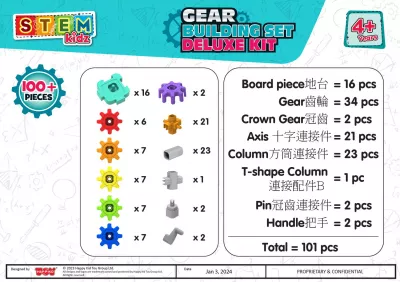 Set de constructie cu rotite Deluxe (100 piese)