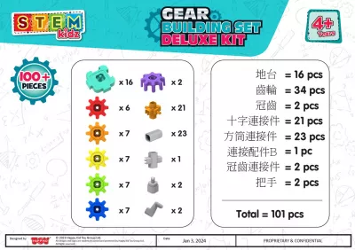 Set de constructie cu rotite Deluxe (100 piese)