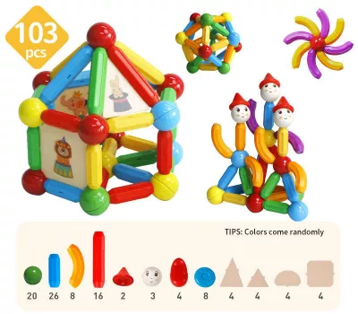 Set de constructie magnetic - STICK (103 piese)