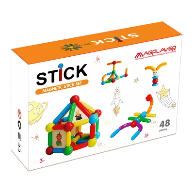 Set de constructie magnetic - STICK (48 piese)