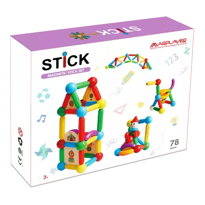 Set de constructie magnetic - STICK (78 piese)