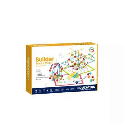 Set de constructie STEAM - Forme 3D ( 140 piese)