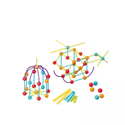 Set de constructie STEAM - Forme 3D ( 140 piese)