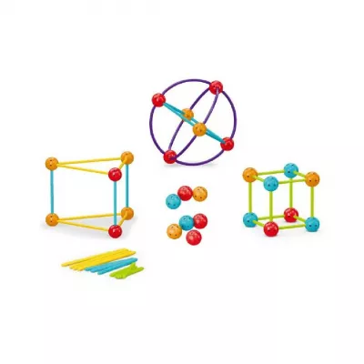 Set de constructie STEAM - Forme 3D (70 piese)