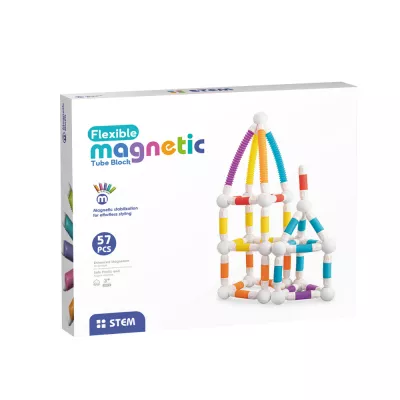 Set de constructie STEM magnetic -  Tuburi flexibile (57 piese)