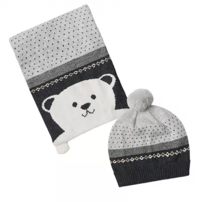Set Gri caciula si fular ursulet bebe  - Mayoral    12 luni (80 cm)