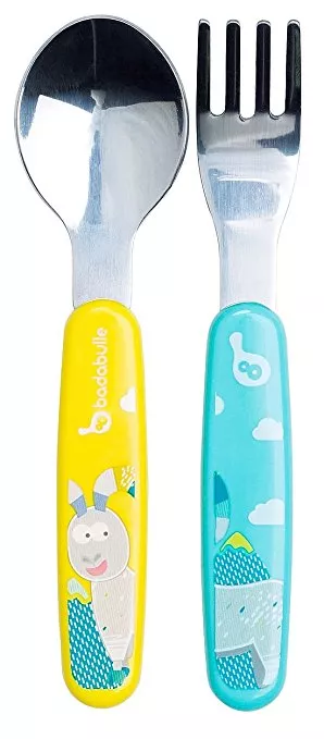 Set lingura si furculita de Inox - Blue Chamois - Badabulle