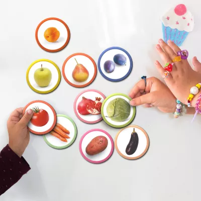 Set magneti Montessori - Fructe si legume