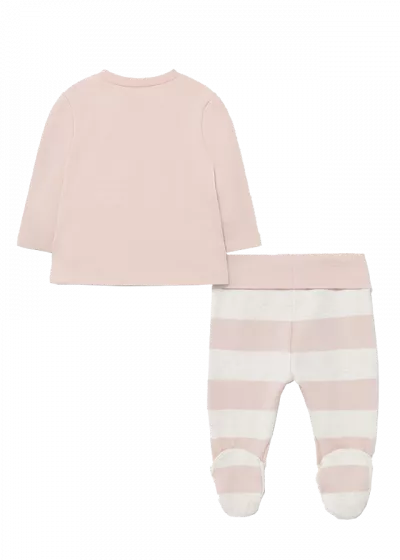 Set pantaloni cu botosei plusat caciulita nou-nascut 2-4 luni