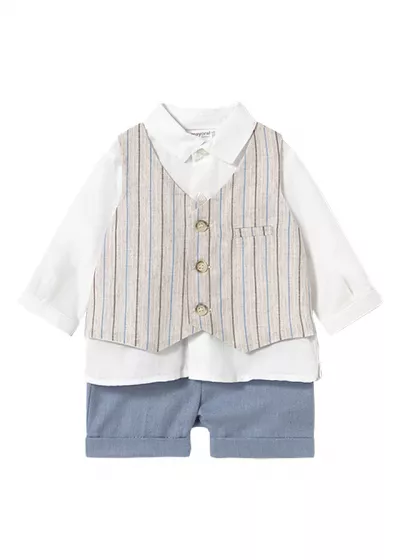 Set pantaloni scurti si camasa cu vesta - Mayoral  4-6 luni