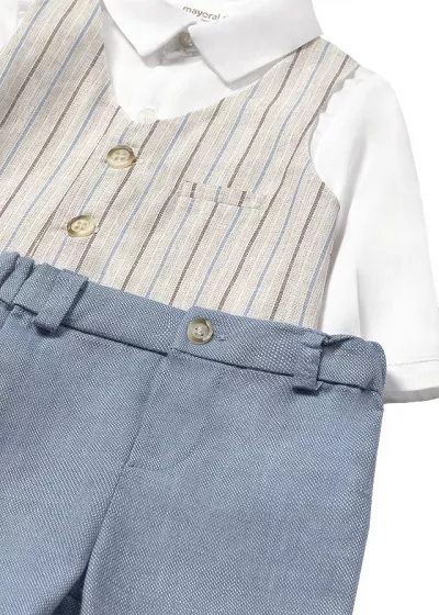 Set pantaloni scurti si camasa cu vesta - Mayoral  4-6 luni