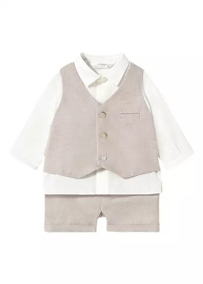 Set pantaloni scurti si camasa cu vesta - Mayoral  12 luni