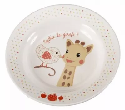 Set pentru masa melamina - Girafa Sophie & Kiwi, cutie cadou - Sophie la Girafe