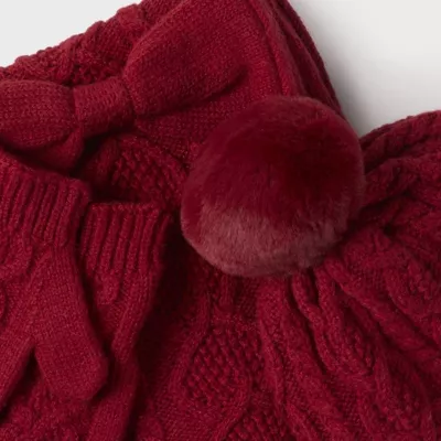 Set Rosu caciula cu fular si manusi  - Mayoral   12 luni (80 cm)