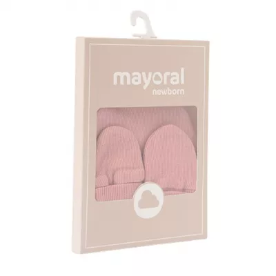 Set  Roz caciula si manusi Better Cotton bebe - Mayoral 3 luni (62 cm)