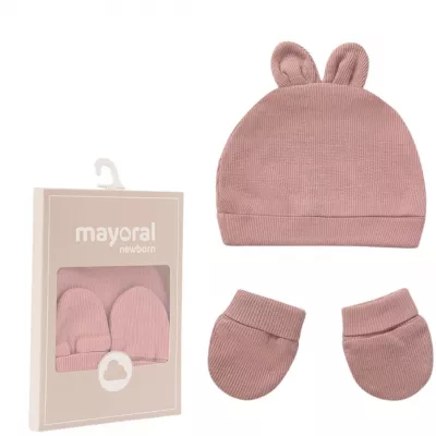 Set  Roz caciula si manusi Better Cotton bebe - Mayoral 3 luni (62 cm)