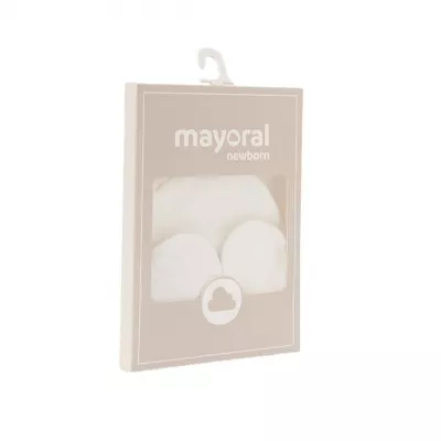 Set Alb caciula si manusi Better Cotton bebe - Mayoral