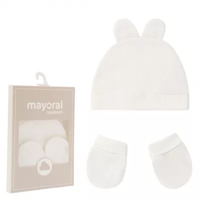 Set  Roz caciula si manusi Better Cotton bebe - Mayoral 3 lui (62 cm)