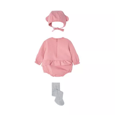Set Roz Iepuras 3 piese pentru nou-nascut ECOFRIENDS - Mayoral  4-6 luni