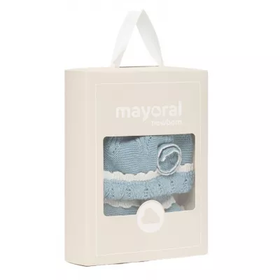 Set Roz Piersica caciula si manusi pentru nou-nascut ECOFRIENDS- Mayoral   3 luni