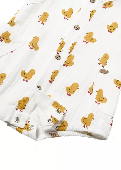 Set Salopeta cu imprimeu pui si palarie Better Cotton - Mayoral 