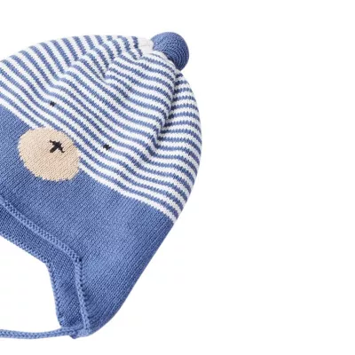 Set Urs bleu caciula si manusi pentru nou-nascut ECOFRIENDS- Mayoral    6 luni