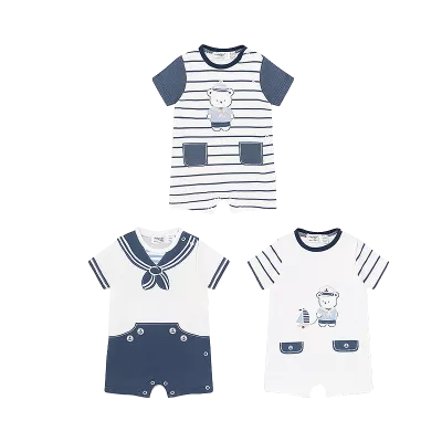 Set 3 salopete scurte (pijamale) marinaresti - Mayoral 