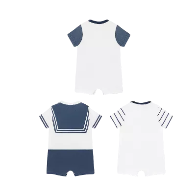 Set 3 salopete scurte (pijamale) marinaresti - Mayoral 