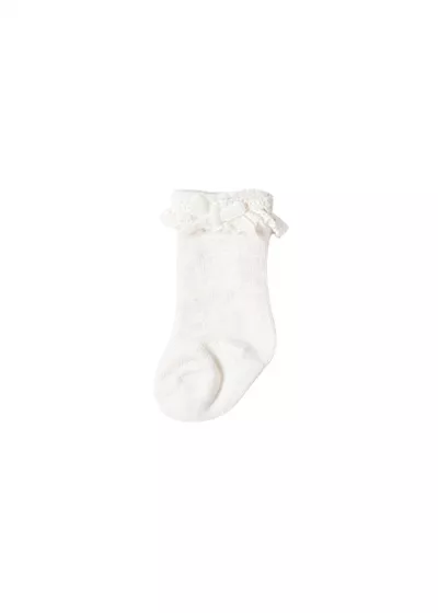 Sosete elegante ajurat  - Alb crem - Mayoral