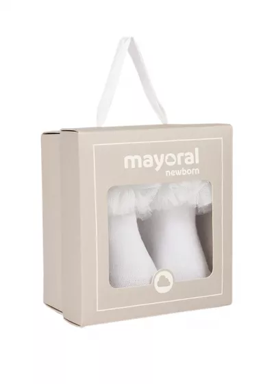 Sosete elegante si bentita  - Alb - Mayoral   3 luni