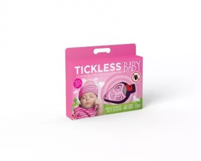 TICKLESS Baby Anticapuse - Repelent ultrasonic anticapuse pentru copii 0-5 ani - culoare roz