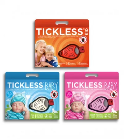 TICKLESS Baby Anticapuse - Repelent ultrasonic anticapuse pentru copii 0-5 ani - culoare roz